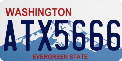 WA license plate ATX5666