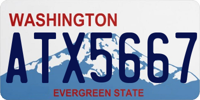 WA license plate ATX5667