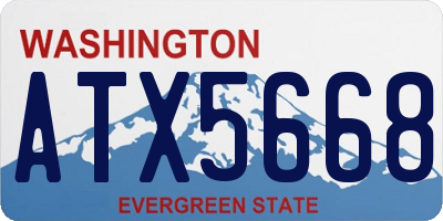 WA license plate ATX5668