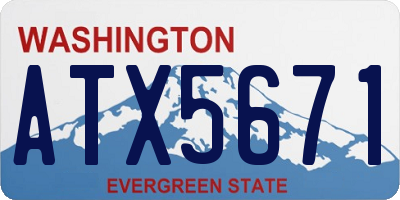 WA license plate ATX5671