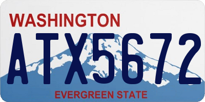 WA license plate ATX5672