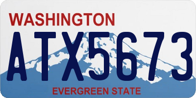 WA license plate ATX5673