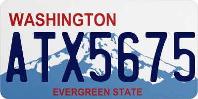 WA license plate ATX5675