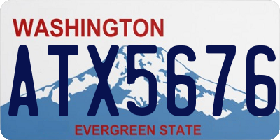 WA license plate ATX5676