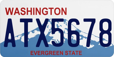 WA license plate ATX5678