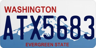 WA license plate ATX5683