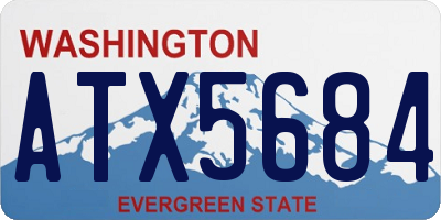 WA license plate ATX5684