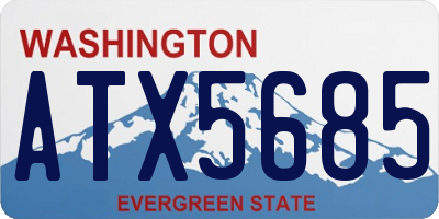 WA license plate ATX5685