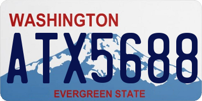 WA license plate ATX5688