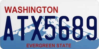 WA license plate ATX5689