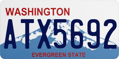 WA license plate ATX5692