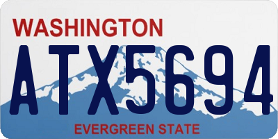 WA license plate ATX5694