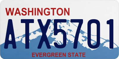 WA license plate ATX5701