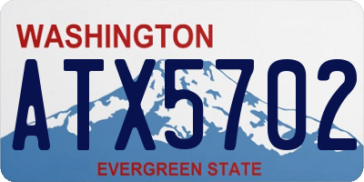 WA license plate ATX5702
