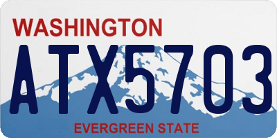 WA license plate ATX5703