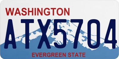 WA license plate ATX5704
