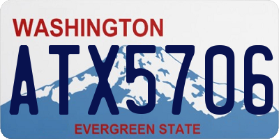 WA license plate ATX5706
