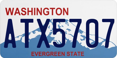 WA license plate ATX5707