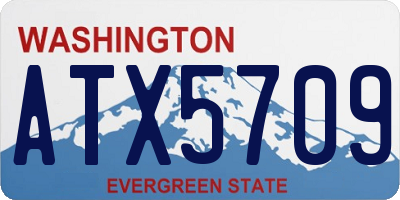 WA license plate ATX5709