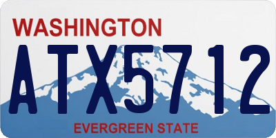 WA license plate ATX5712