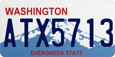 WA license plate ATX5713