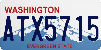 WA license plate ATX5715