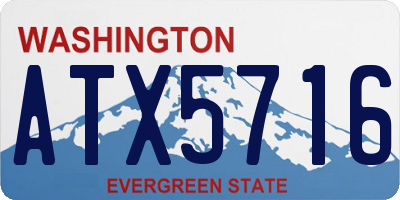 WA license plate ATX5716
