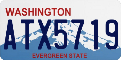 WA license plate ATX5719