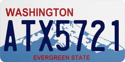 WA license plate ATX5721