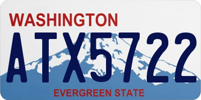 WA license plate ATX5722