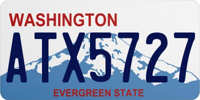 WA license plate ATX5727