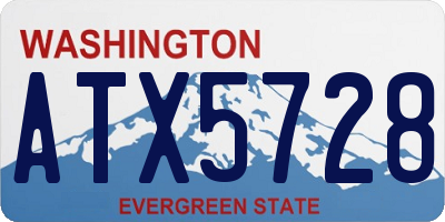 WA license plate ATX5728