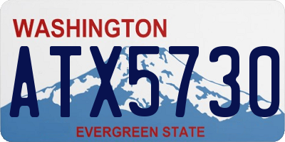 WA license plate ATX5730