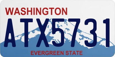 WA license plate ATX5731