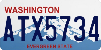 WA license plate ATX5734