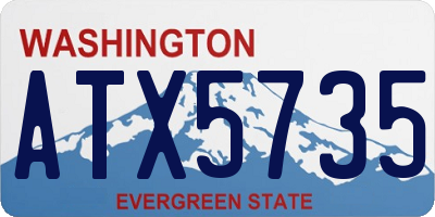 WA license plate ATX5735