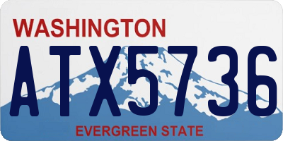 WA license plate ATX5736
