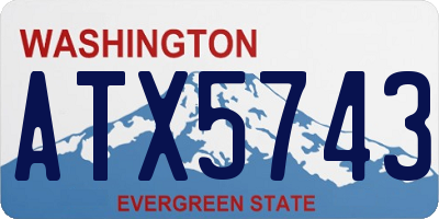 WA license plate ATX5743