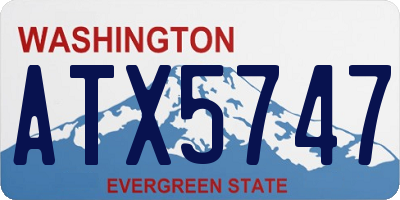 WA license plate ATX5747
