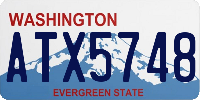 WA license plate ATX5748