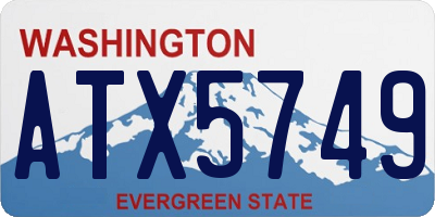 WA license plate ATX5749