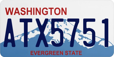 WA license plate ATX5751