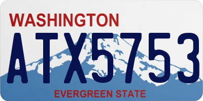 WA license plate ATX5753