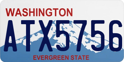 WA license plate ATX5756