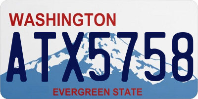 WA license plate ATX5758