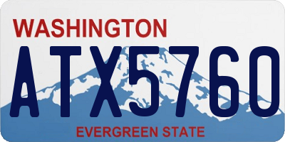 WA license plate ATX5760