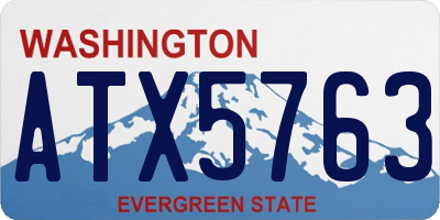 WA license plate ATX5763