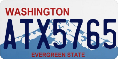 WA license plate ATX5765