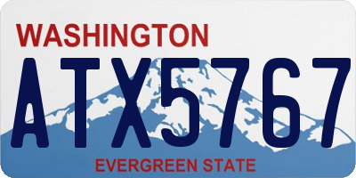 WA license plate ATX5767