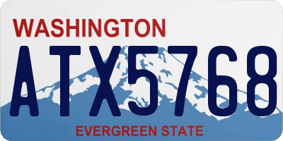 WA license plate ATX5768